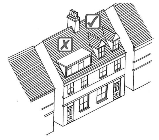 Where they are less visible larger additions may be acceptable but over dominant box-like extensions can visually detract from the overall appearance and character of the dwelling.