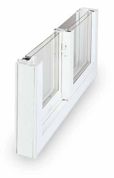 little space. SLIDER WINDOW SHOWN Double-pane insulating glass unit: Double-pane glass with low-conductance spacer improves thermal efficiency and reduces condensation.