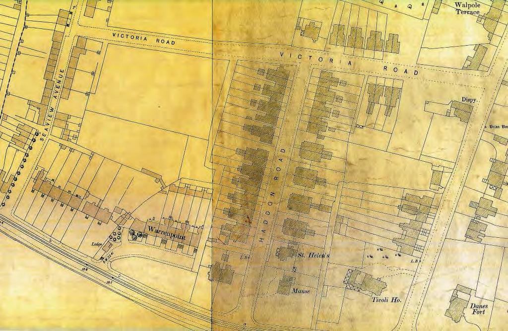 Map 7: 1907 OS Map 1907 OS map showing Haddon Road, Victoria Road and 91/92 Clontarf Road shortly after completion.