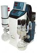 A suction-side separator protects the vacuum pump by holding back particles and drops of fluid.