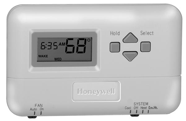 T8011R Programmable Heat Pump Thermostat FEATURES PRODUCT DATA APPLICATION The T8011R Heat Pump Thermostat provides 24 Vac control of a two-stage heating and one-stage cooling heat pump system with