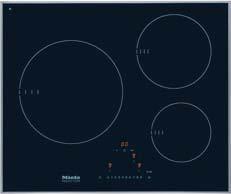 Product Assortment Overview Induction Cooktops KM 6310 24" Wide Black ceran surface with stainless steel trim 3 cooking zones Direct Select Plus TwinBooster Con@ctivity 2.