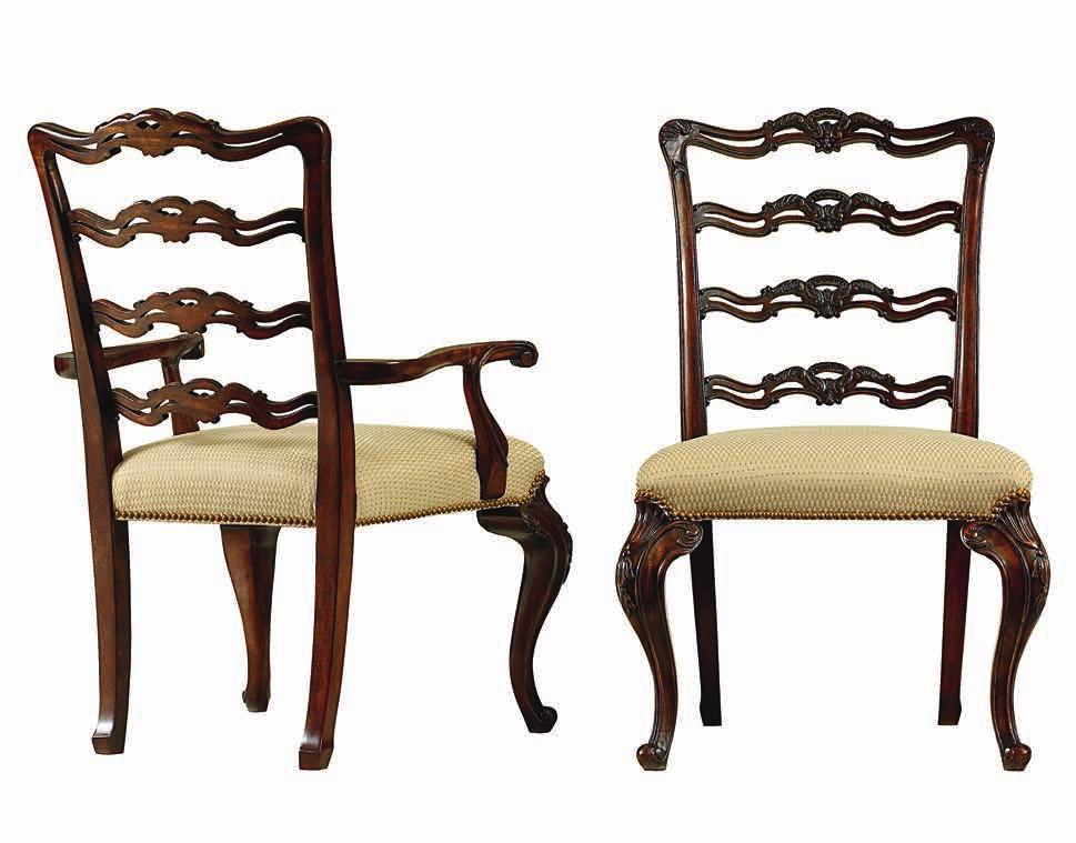 LADDER BACK ARM CHAIR & SIDE CHAIR 9400-27 W26 5/8 D26 H38 1/2 in.