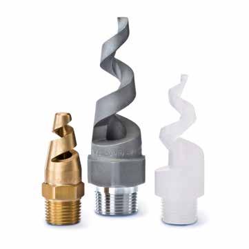 CONVENTIONAL SPRAY NOZZLES WhirlJet Hollow Cone Spray Nozzles Ideal for washing and rinsing with minimal clogging open flow passages ensure excellent spray coverage and provide effective cleaning and