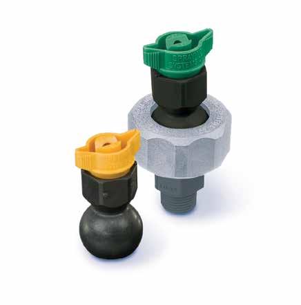 QUICK-CONNECT SPRAY NOZZLE SYSTEMS Clip-Eyelet Nozzles Flat spray pattern: Flow rate range:.35 to 19.4 gpm (1.