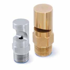 CONVENTIONAL SPRAY NOZZLES VeeJet Flat Spray Nozzles Ideal for washing applications where nozzles are aligned to overlap and produce a uniform distribution.