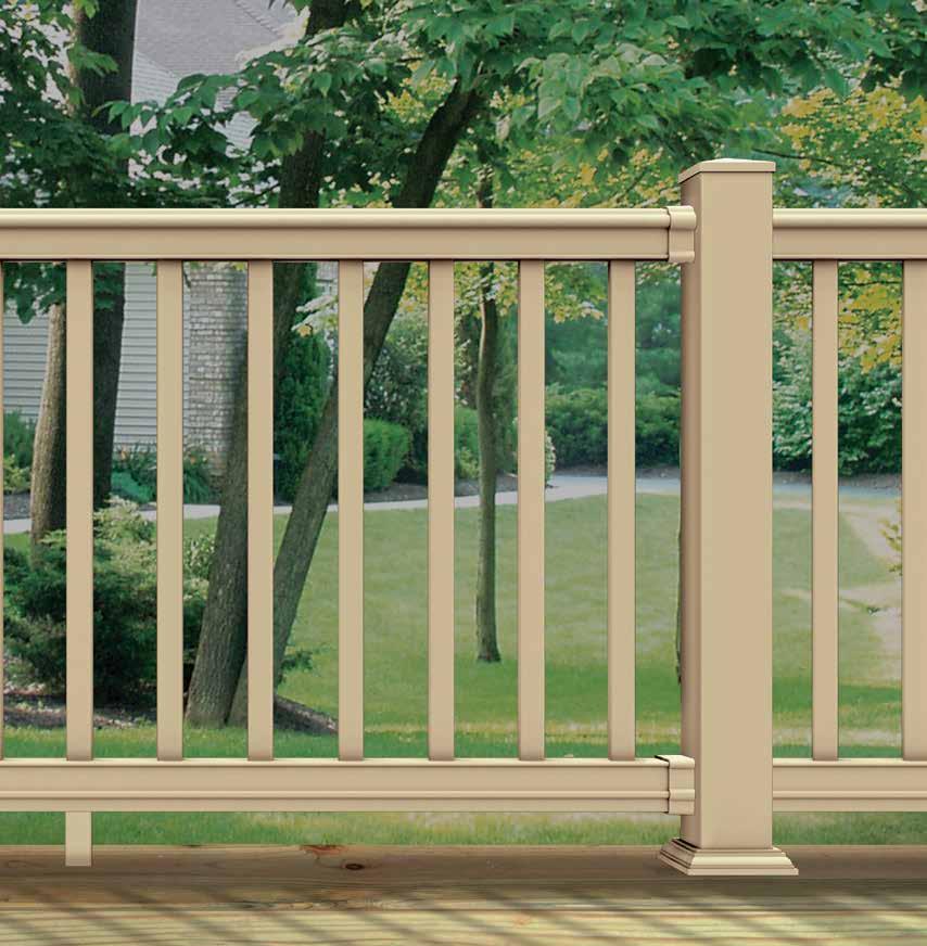 Railing with Square Balusters Color: Wicker Railing with Wicker Square Balusters