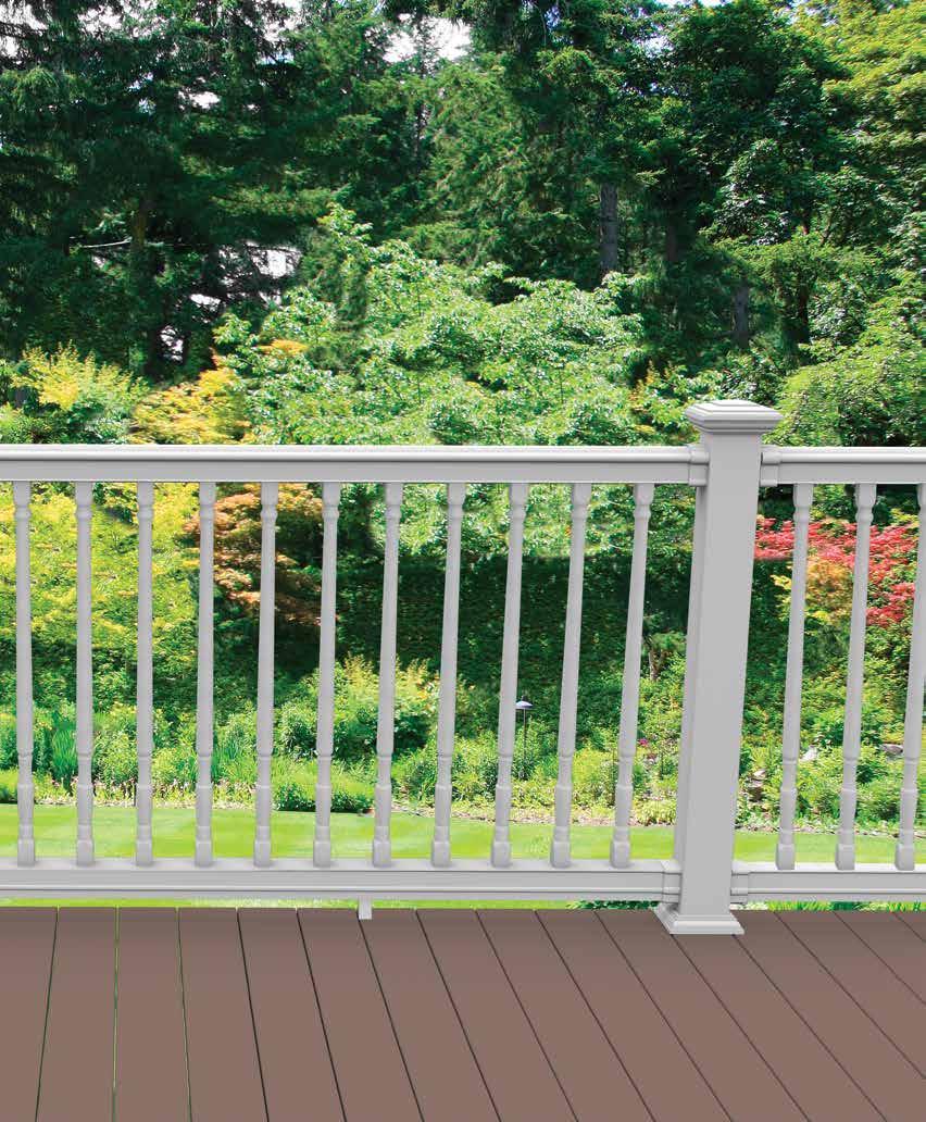 Railing with Colonial Balusters Color: White Railing with White Colonial Balusters
