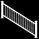 6' Railing Model 73012444 6ft. x 36in. White w/ Colonial Balusters (Actual Size: 67" L x 33¼" H) 6'x36" Railing 8' Railing Model 73012450 8ft. x 36in. White w/ Colonial Balusters (Actual Size: 91" L x 33¼" H) 8'x36" Railing 10' Railing Model 73013183 10ft.