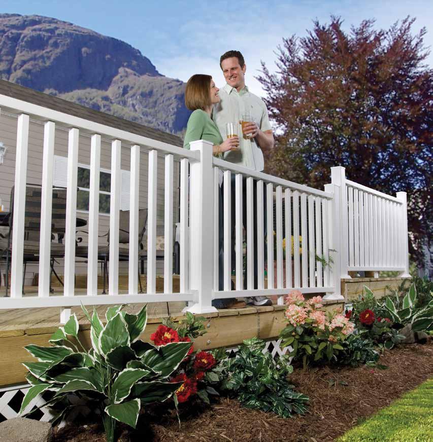 Select Railing with Square Balusters Color: White Railing with White Square Balusters