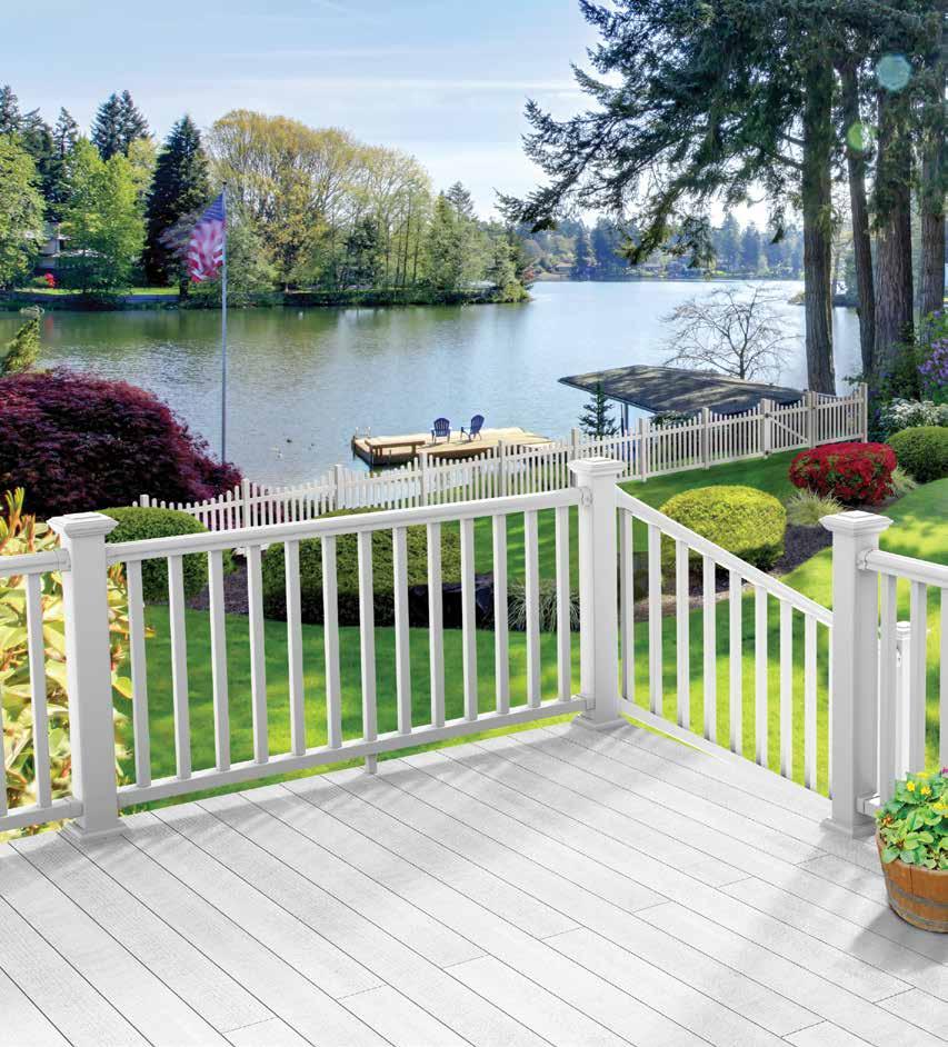 Traditional Railing with Square Balusters Color: White Railing with White Square