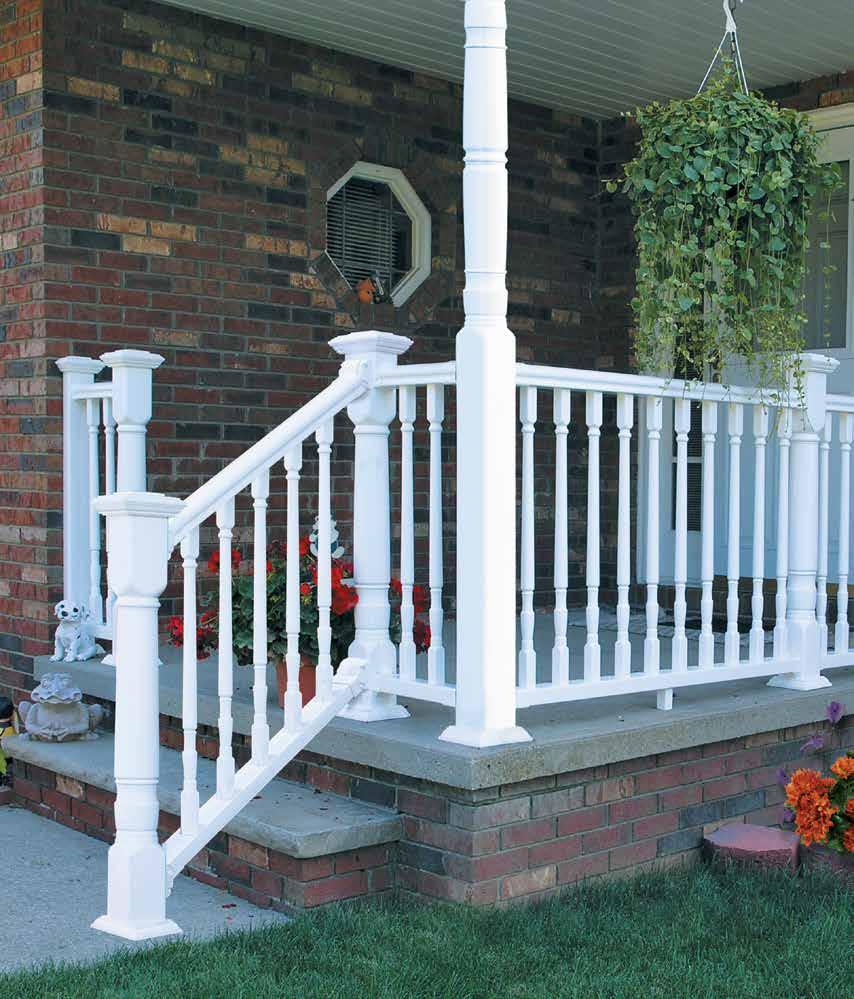 Williamsburg Railing with Colonial Balusters Color: White Railing with White Colonial