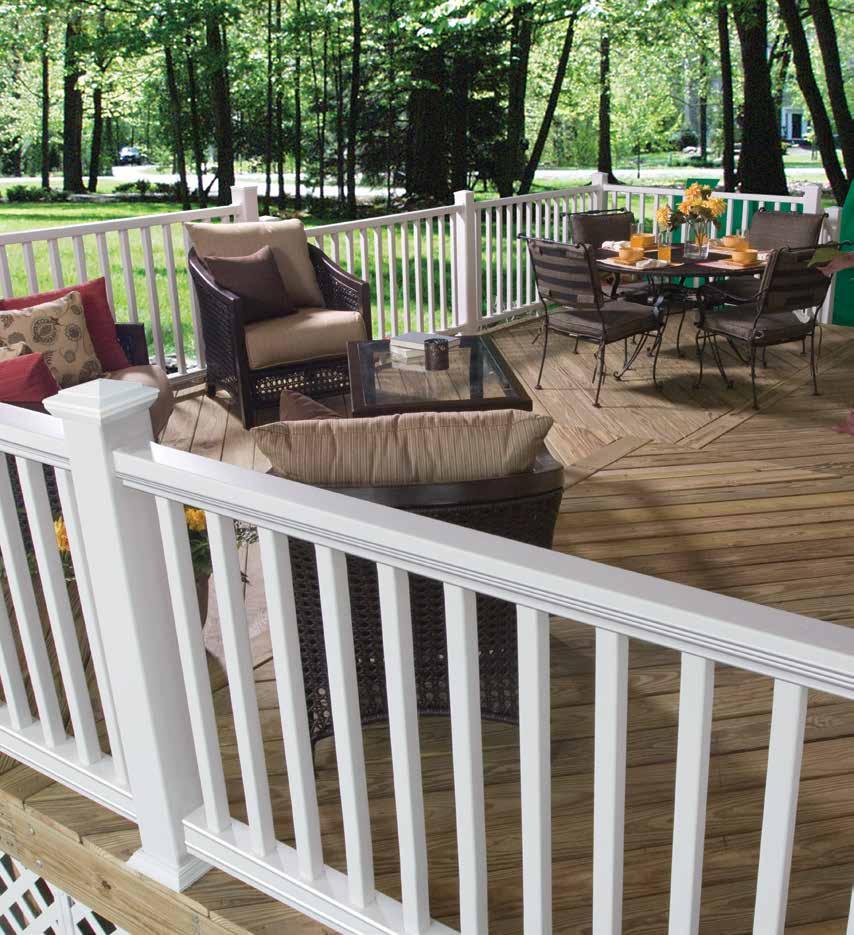 Pro Rail with Square Balusters Color: White Railing with White Square Balusters
