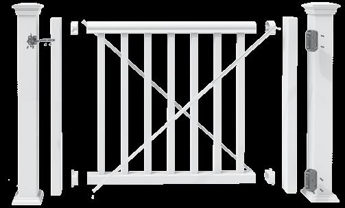 Railing Kit (sold separately) B Brackets (4pk) - One per kit* C Gate Kit NOTE: * and Select railing and stair kits include brackets Before you install: Determine & sketch distance, location,