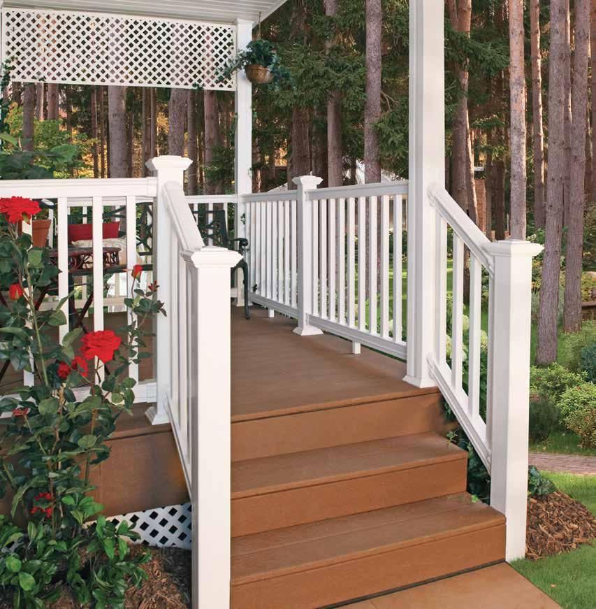 Railing with Square Balusters Color: White Railing with White Square Balusters
