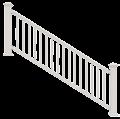 6' Railing Model 73012442 6ft. x 36in. White w/ Square Balusters (Actual Size: 67" L x 33¼" H) 73012454 6ft. x 42in.