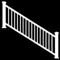 White w/ Square Balusters (Actual Size: 91" L x 39¼" H) 10' Railing Model 73013195 10ft. x 36in. White w/ Square Balusters (Actual Size: 115" L x 33¼" H) 73013184 10ft. x 42in.