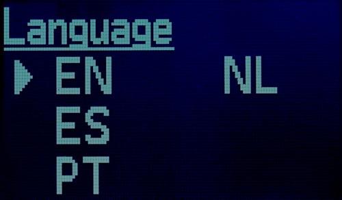 the LCD display Language Choose the language you prefer for the menus.