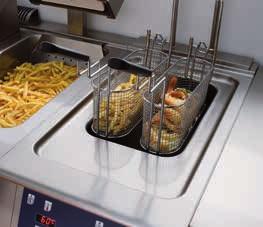 continuously, crispy and golden on the outside and soft and juicy (not boiled) on the inside Automatic Cooking Function allows to fry different size batches adapting the cooking cycle automatically