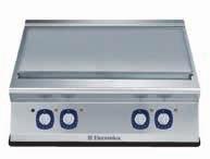 900XP & 700XP 47 Electric Hot Plates 1-piece pressed work top in stainless steel (2mm for 900XP - 1,5mm for 700XP) with smooth rounded corners Exterior panels in stainless steel with Scotch-Brite