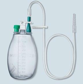 High-vacuum OR-system / Ward-system The OR system is a pre-evacuated reservoir with connecting tube for post-operative high-vacuum Redon wound drainage and is suitable for initial placement during
