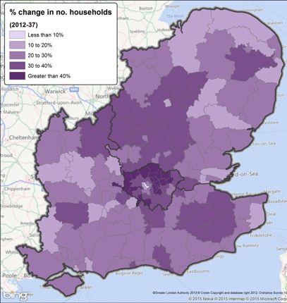 Regional issues: people and housing CLG household projections 2012-37: East 26,000 pa South East 37,000 pa London 53,000 pa New London