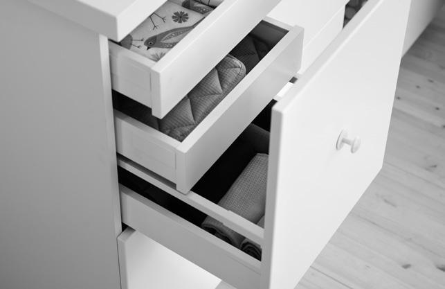 The drawers still glide softly and return to their closed position.