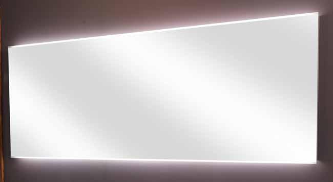 Illuminated LED Mirror with Back Lighting with Frosting at Long Edges Mains Operated,