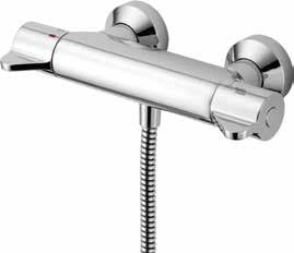 xtended easy use lever compliant utomatic safety shut off uild in versions 4130 ontour 21 thermostatic exposed shower mixer, lever operated 8485 Panel fix escutcheons pair, for bar style shower hrome