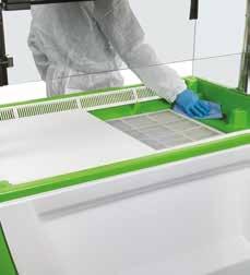 levels equal to a Class II Biological Safety Cabinet High cleanability: neither sharp corners