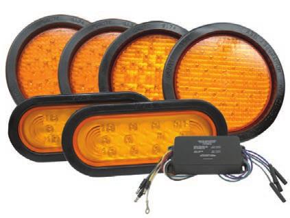 142 Warning and Hazard Alternating "X" Pattern LED Strobe Lamp Kit Lamp flashes in an alternating "X" pattern LED lamps pull fewer amps System can be wired so the lamps operate as turn signal lamps