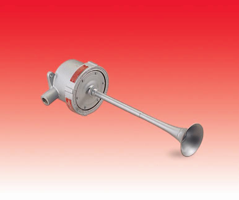FEDERAL SIGNAL CORPORATION Explosion-Proof Resonating Horn Model 55X DESIGNED FOR USE IN EXPLOSION-PROOF ATMOSPHERES Corrosion-resistant cast aluminum housings Produces 105dBa @ 10' (115dBa @ 1m)