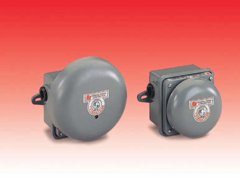 FEDERAL SIGNAL CORPORATION Vibratone Bell Assemblies Models 504WB and 506WB GONG, MECHANISM, AND BACK BOX IN ONE ASSEMBLY Available in 120VAC Four-inch or six-inch gong Four-inch gong produces 98dBa