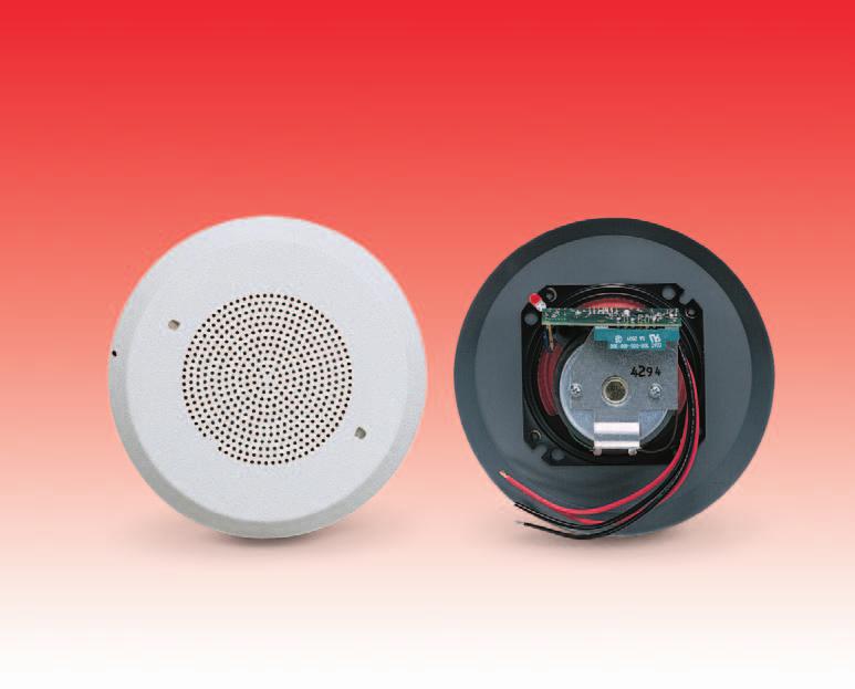 FEDERAL SIGNAL CORPORATION SelecTone Audible Signaling Device Model 50GCB CEILING MOUNT 4" SPEAKER/AMPLIFIER Available in 24VAC/24VDC and 120VAC Attractive round ceiling grille Appropriate for office