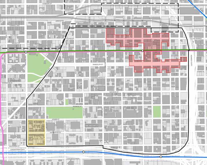 STUDY AREA 12 10 11 13 4 9 8 5 7 6 3 2 1 West Loop Design Guidelines Study Area Map Key Study Area Boundary CTA Blue Line CTA Green Line CTA Pink Line Kinzie Corridor Planned Manufacturing District