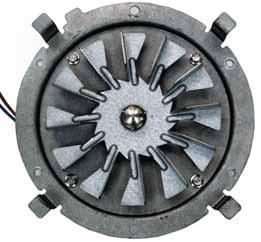 The fan blade is attached to the motor shaft with a left-hand thread ½-in. hex-nut. Turn the nut clockwise to remove.