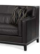 LEATHER SOFA Black with Black pillows (Group 1 Opt 2) 06915-BLACK-88 LEATHER