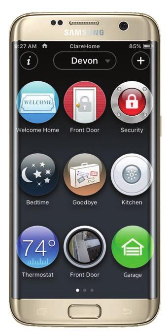 Remote and Local Access Control your smart and secure home from your mobile device with the free ClareHome App.