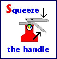 How to Use a Fire Extinguisher Squeeze the top handle This depresses