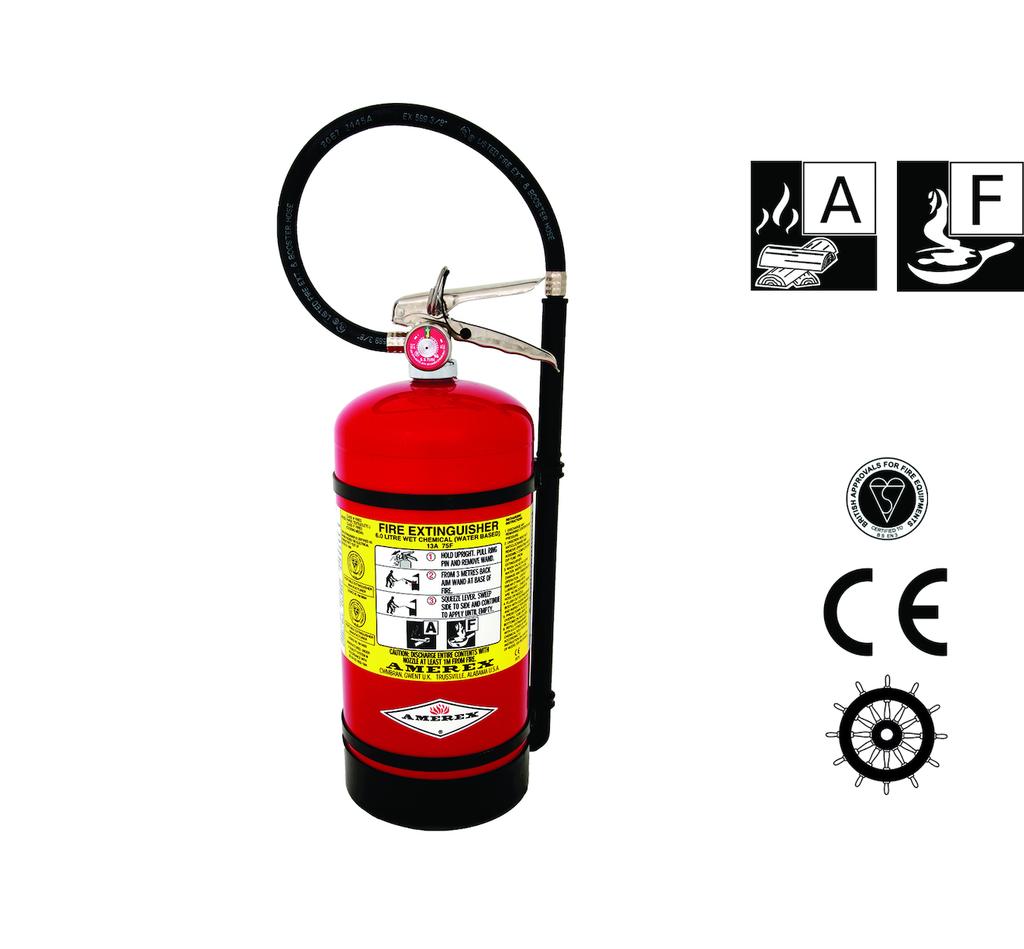 Wet Chemical Extinguisher 6 liter AF Portable wet chemical extinguishers Wet chemical extinguishers are the best restaurant kitchen appliance hand portable fire extinguishers you can purchase.