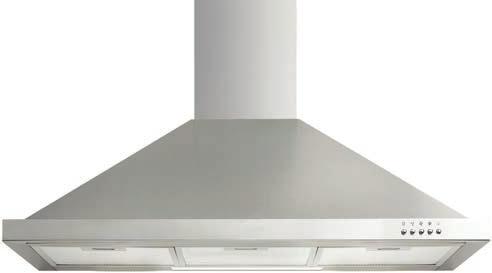 RANGEHOODS RFT9 90cm Deluxe Flat Canopy IRI6SE1 60cm Integrated Rangehood Stainless steel and black glass 950m 3 /hr extraction capacity Ducted operation Re-circulating operation optional Touch