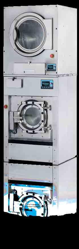 HYDRA DOUBLEDECK Stacked washer extractors and dryers Stacked dryers 10 / 10 kg Doubledeck Washer Capacity (kg/batch) 10 Drum Volume (lt) 100 Motor Power (Kw) 1,5 Heating Power (Kw) 6 Width (mm) 825