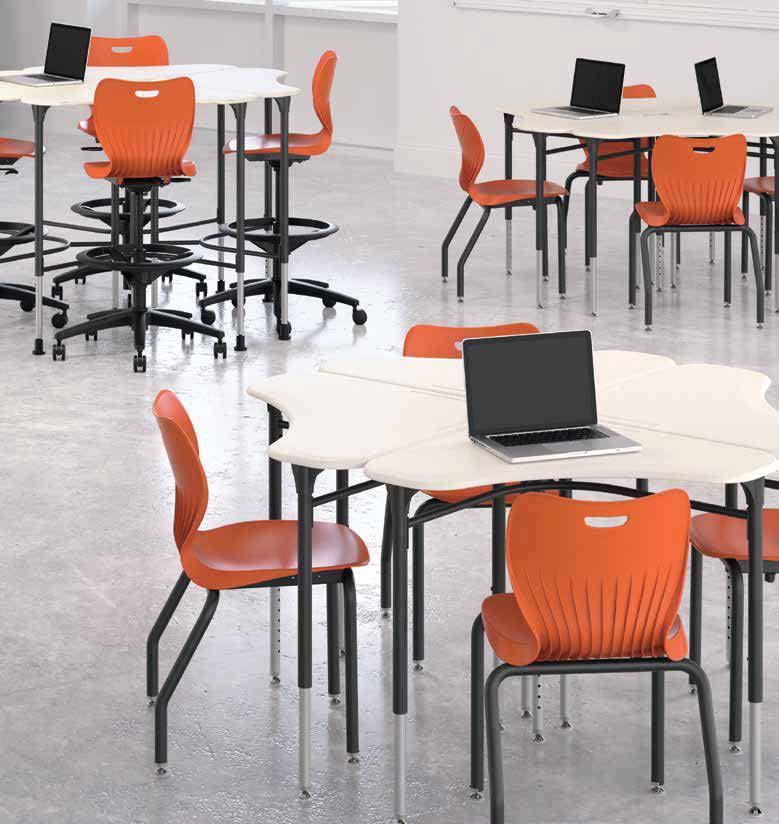 D CONFIGURATIONS The innovative design allows student desks to be