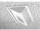 aperature 4x4" square recessed downlight, lensed with comfort clear finish