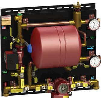 Quality Design and Hydraulic Separation HydroShark panel systems feature a closely spaced tee to create hydraulic separation between the boiler loop and the emitter heating loop.