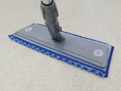 This dual fibre microfibre mop scrubs the floor first and then cleans it leaving micro droplets of