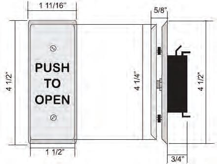 Technical Information 1 1/2 x 4 1/2 All Active Face Plate 1 11/16 x 4 1/2 Formed Stainless Steel Back Plate Riser Diagram UL Listed Momentary Switch, SPDT, Mom.