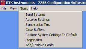 Tools Menu The following options are available under the Tools menu Send Settings Selecting the Send Settings menu allows the user