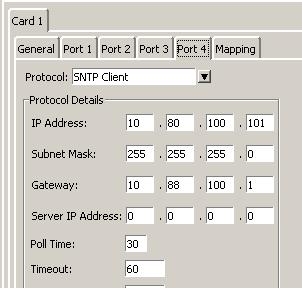 SNTP client Server IP address:- The IP address of the SNTP Server that will provide the time to the Annunciator. This is in the format xx.