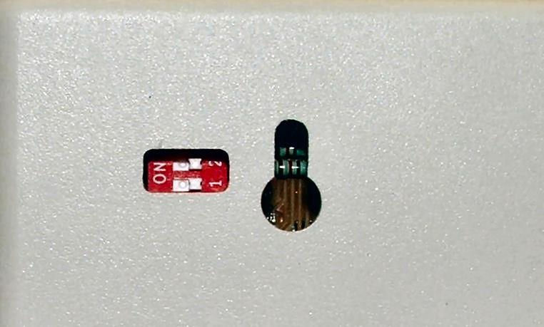 CONTROLLER LAYOUT (Figure 5) SHOWN ACTUAL SIZE REAR VIEW SHOWING DIP SWITCH 1,